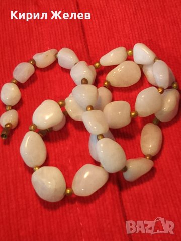 ДРАГОЦЕННА СТАРИНЕН СТИЛ ОГЪРЛИЦА КОЛИЕ НАТУРАЛЕН МЛЕЧЕН КВАРЦ и БРОНЗ 34666, снимка 3 - Колиета, медальони, синджири - 39202107