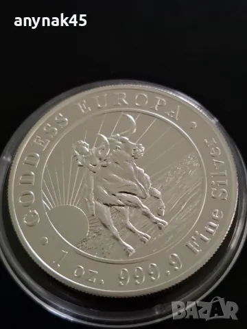 Сребърна монета 1oz.Богинята Европа, снимка 2 - Нумизматика и бонистика - 47513826