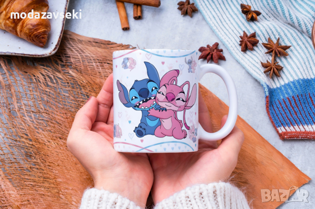 Порцеланови чаши със Стич, снимка 5 - Чаши - 42843346