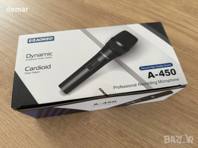 Динамичен караоке микрофон Aokeo, A450 с дунапренен калъф и 5 м XLR кабел, снимка 8 - Микрофони - 53795110