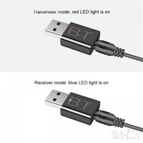 USB Bluetooth 5.0 адаптер, блутут безжичен аудио предавател, приемник, стерео 3,5 мм жак AUX, снимка 11 - Други - 39128142