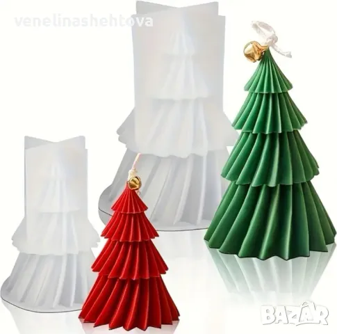 3D Два размера елхи елха Силиконов молд форма за свещи гипс сапун КОД 4358, снимка 3 - Форми - 48230579