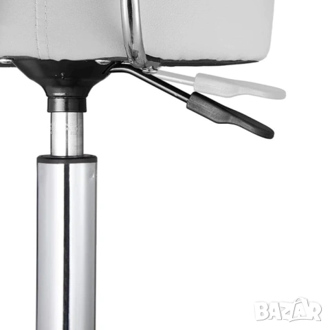 Козметична табуретка с облегалка - Бяла медицинска табуретка с колелца, снимка 7 - Фризьорски столове - 53076974