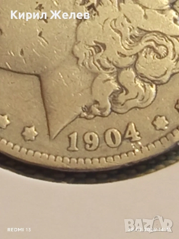 Сребърна монета 1 долар 1904г. САЩ уникат за КОЛЕКЦИОНЕРИ 50756, снимка 5 - Нумизматика и бонистика - 53656673