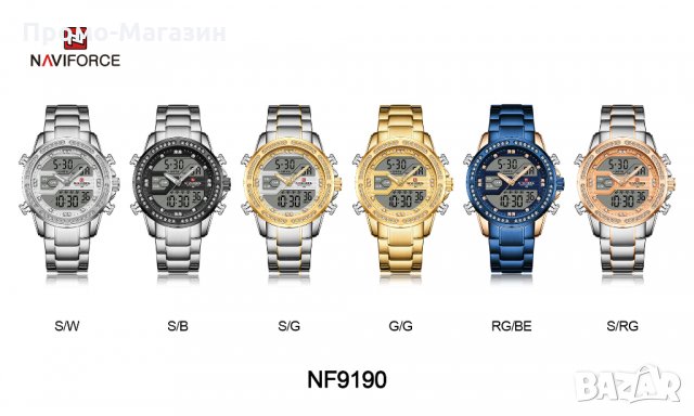 Мъжки часовник NaviForce многофункционален NF9190 SW. , снимка 17 - Мъжки - 34793008