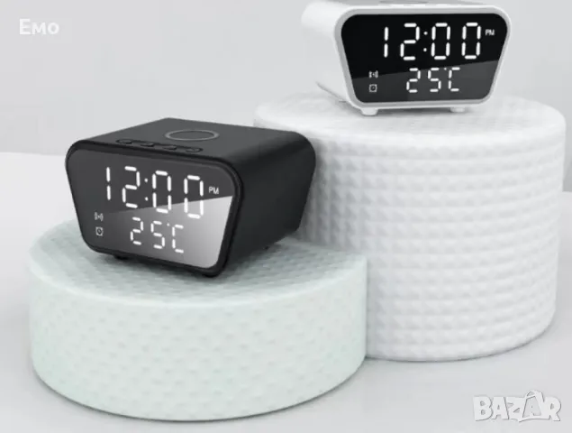 Електронен часовник с безжично зареждане на смартфона, снимка 2 - Друга електроника - 48229442