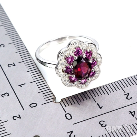 925 сребърени пръстени с Topaz, гранат, аквамарин, танзанит, , снимка 5 - Пръстени - 51769286