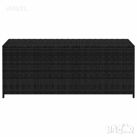 vidaXL Градински сандък за съхранение, черен, 150x50x60 см, полиратан, снимка 2 - Ракли - 56147504
