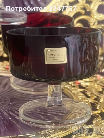 Червени чаши за десерт/ сладолед, снимка 4 - Антикварни и старинни предмети - 52658511