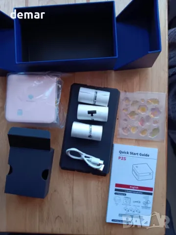 Принтер Phomemo P2S, мини термален принтер за смартфон, Bluetooth, 3 ролки хартия, снимка 11 - Принтери, копири, скенери - 48848805