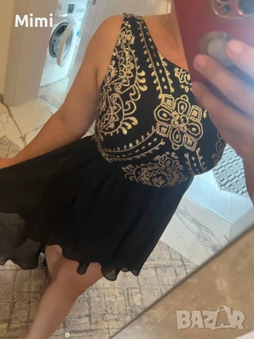 Рокля с пайети и шифон М, снимка 1