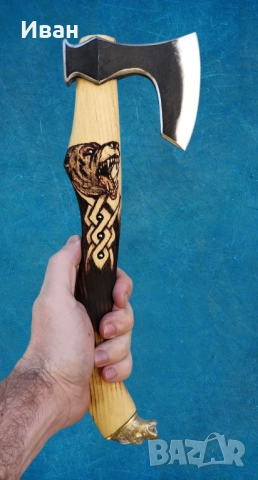 Брадва Мечка ръчна изработка топор секира подарък за мъж , снимка 6 - Ножове - 52203318