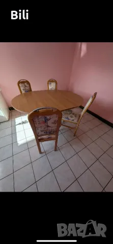 Кухненска  маса с 4 стола , снимка 4 - Маси - 49783977