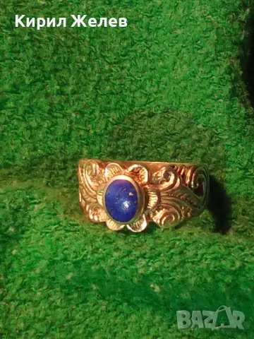 СТАРИНЕН АР НУВО ФЛОРАЛЕН СКЪПОЦЕНЕН СРЕБЪРЕН ПРЪСТЕН СРЕБРО ВИСОКА ПРОБА с ШЛИФОВАН ЛАЗУРИТ 25290, снимка 17 - Антикварни и старинни предмети - 49886234