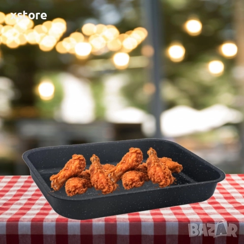 Тава Rosberg, Правоъгълна, Черен/въгл. стомана, мрам. покр., снимка 2 - Съдове за готвене - 52794344