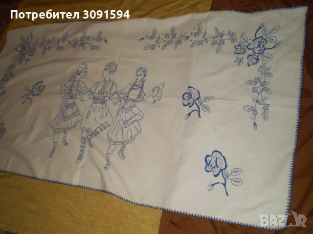  Бродиран  гоблен    ръчна синя бродерия, снимка 9 - Други ценни предмети - 48437231