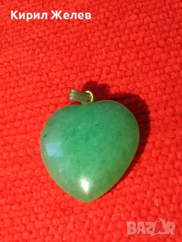 НЕФРИТЕНО СЪРЧИЦЕ АРТ-ДЕКО СТИЛЕН СКЪПОЦЕНЕН МЕДАЛЬОН ПЕНДАНТ 26679, снимка 6 - Колиета, медальони, синджири - 34777471