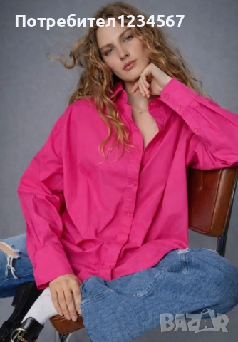 Дамска цикламена риза Zara M рр, снимка 2 - Ризи - 53845819