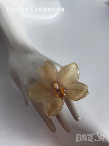 Регулируем пръстен с естествен цвят на орхидея , снимка 6 - Пръстени - 53738081