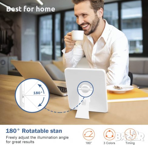 LED терапевтична лампа със сензорно управление, 5 нива на яркост и 6 нива таймер, снимка 2 - Лед осветление - 39455345