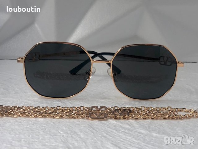 Valentino дамски слънчеви очила Осмоъгълник с верижка синджир, снимка 7 - Слънчеви и диоптрични очила - 41125682