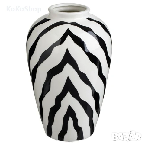 Ваза в черно и бяло/керамична ваза, снимка 3 - Вази - 53275308
