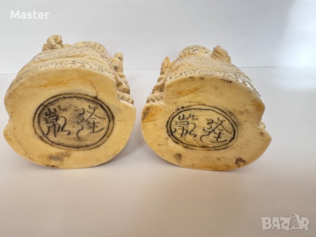 Император и Императрица стар Китай слонова кост изключителна майсторска ръчна изработка, снимка 4 - Колекции - 44434077