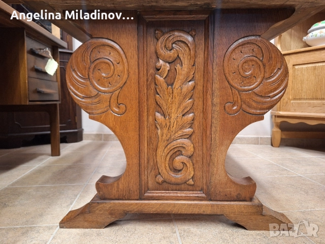 УНИКАТ! Маса за трапезария с богата дърворезба , снимка 5 - Маси - 52132877