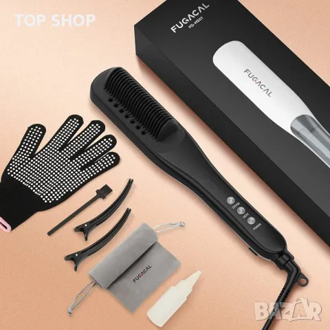 Керамична парна преса за изправяне и стилизиране от FUGACAL, снимка 13 - Преси за коса - 48763613