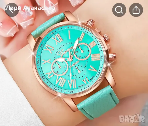 Комплект от часовник с кварцов механизъм с браслет от циркон с форма на сърце, снимка 2 - Дамски - 49021727