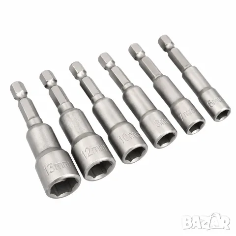 Комплект 5 накрайника за гайки 6–13 mm, снимка 2 - Аксесоари и консумативи - 55867166
