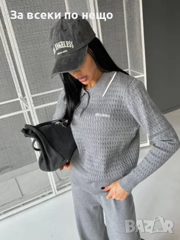 Дамски комплект фино плетиво - 2 налични цвята Код A237, снимка 4 - Комплекти - 47818390