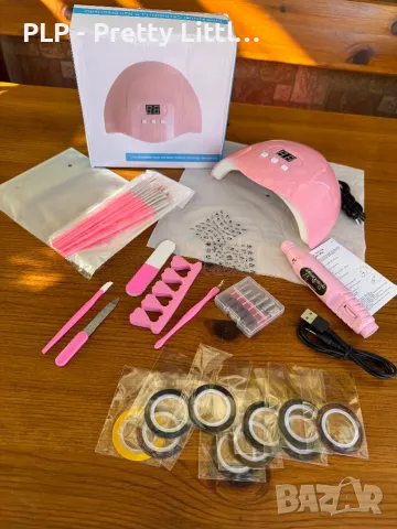 Комплект за маникюр електрическа пила печка лампа uv/led, снимка 2 - Продукти за маникюр - 48602483