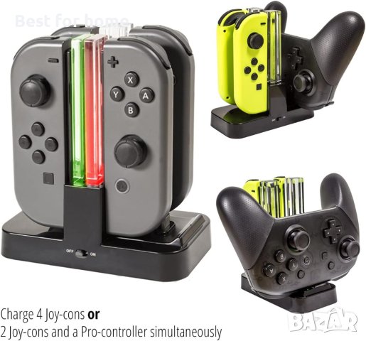 Най-добрата зарядна станция за Nintendo Switch и OLED, снимка 2 - Други игри и конзоли - 42418172