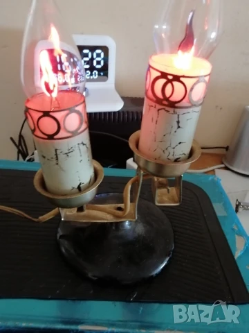 Ретро, руска, декоративна лампа "Свещник" , снимка 5 - Антикварни и старинни предмети - 50529228