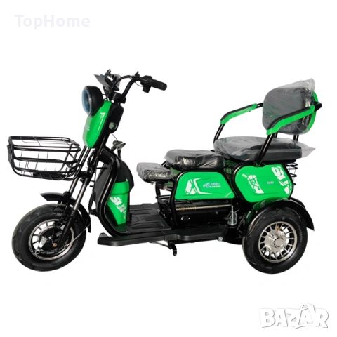 Електрическа Триместна Триколка X1 1800W ЗЕЛЕНА, снимка 3 - Мотоциклети и мототехника - 41138220