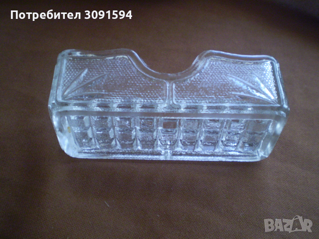 Арт Деко  поставка за клечки за зъби стъкло, снимка 1