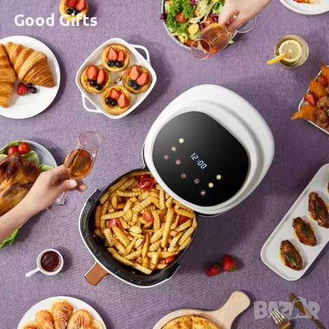 8 литра Air Fryer - Уред за здравословно готвене с горещ въздух , 1400 W, Тъч скрийн управление, снимка 4 - Фритюрници - 40839590