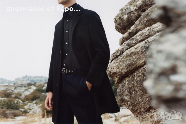 ARKET Melton wool мелтън вълнено сиво яке размер 50, снимка 2 - Палта - 34176253