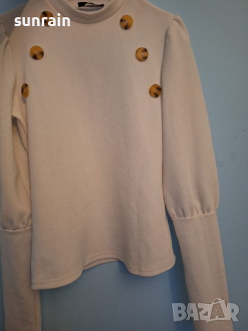 бяла блуза с копчета, снимка 3 - Блузи с дълъг ръкав и пуловери - 44568610