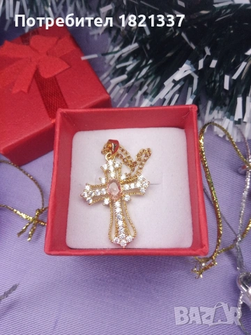 Дамско колие с кръст , снимка 8 - Колиета, медальони, синджири - 53167845