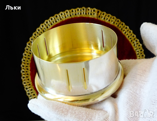 Посребрена захарница с чисто сребро проба 1000. , снимка 8 - Антикварни и старинни предмети - 36213390