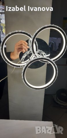 НОВО: Кристален полилей 3 х 23 W - свети от двете страни, снимка 6 - Лед осветление - 35867834