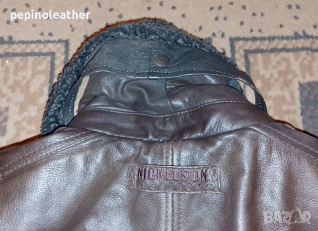 NICKELSON английско пилотско кожено яке тип MА-1, размер L-XL / 54, снимка 11 - Якета - 52794057