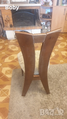 Дървени трапезни столове - масив 5 броя , снимка 3 - Столове - 52296319