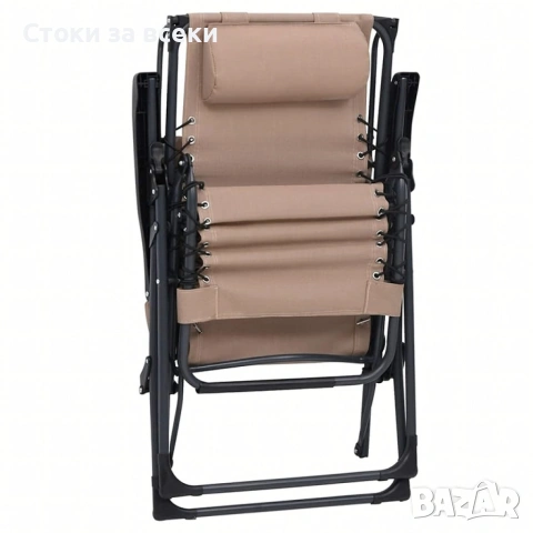 Комплект за релаксация на открито: 2 сгъваеми шезлонга с нулева гравитацияи масичка за кафе, снимка 11 - Маси - 53294508