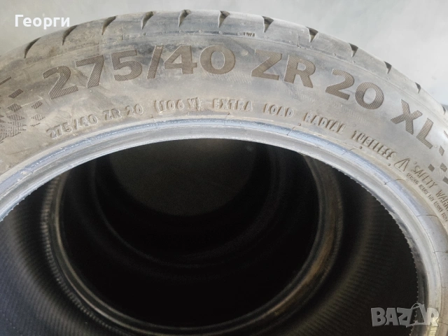 1бр. летни гуми 275/40/20 Continental, снимка 3 - Гуми и джанти - 53791485