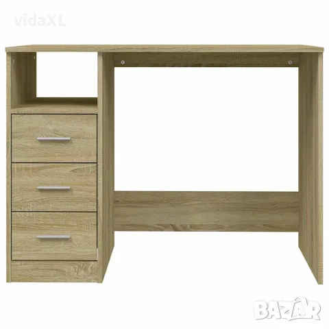 vidaXL Бюро с чекмеджета, сонома дъб, 102x50x76 см, инженерно дърво, снимка 6 - Бюра - 56147963