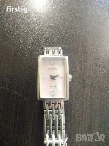 Дамски Сребърен 925 Часовник Rotary с диаманти , снимка 2 - Дамски - 49493604