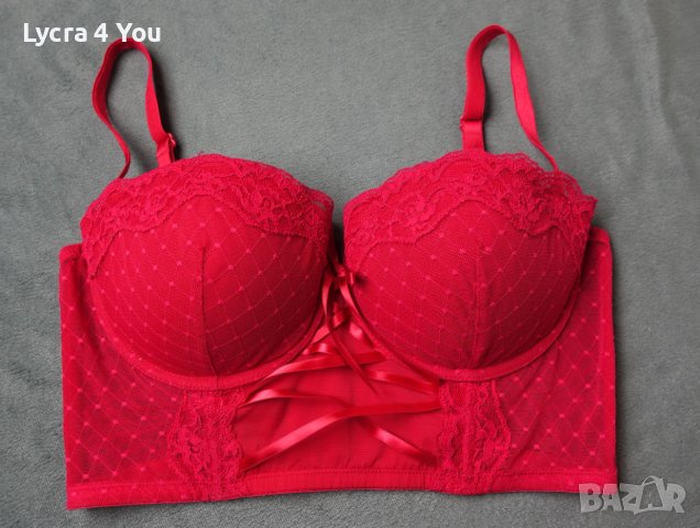 75 С размер червен къс корсет/топ/бюстие